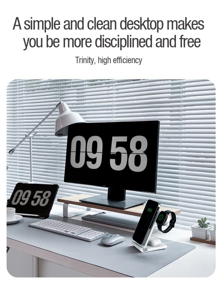 Bezdrátová nabíječka Nillkin PowerTrio 3v1 MagSafe pro Apple Watch White (MFI) - náhled 4