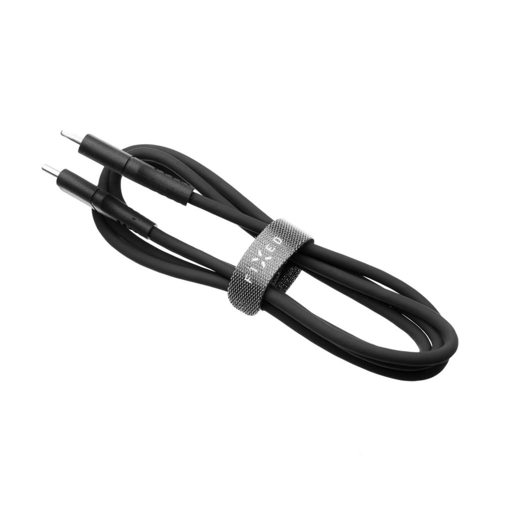 Krátký nabíjecí a datový Liquid silicone kabel FIXED s konektory USB-C/USB-C a podporou PD, 0.5m, USB 2.0, 60W, černý - náhled 4