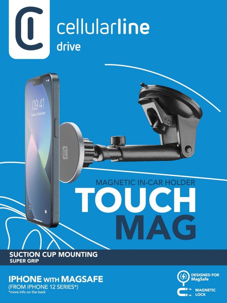 Magnetický držák Cellularline Touch Mag Suction Cup s přísavkou na sklo a podporou MagSafe, černý - náhled 4