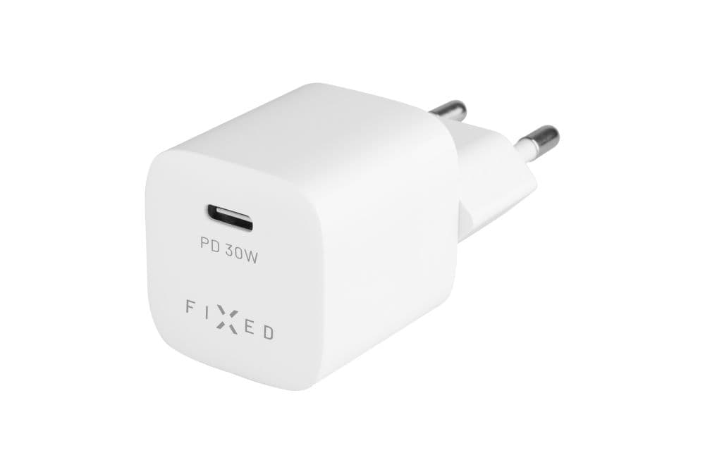 Set síťové nabíječky FIXED Mini s USB-C výstupem a USB-C/Lightning kabelu, podpora PD, 1.2 metr, MFI, 30W, bílý - náhled 4