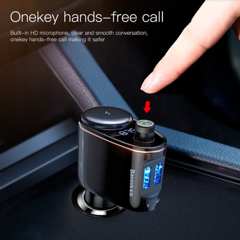 Adaptér do auta Baseus CCMT000001 S-09A 2x USB FM Transmitter Black - náhled 4