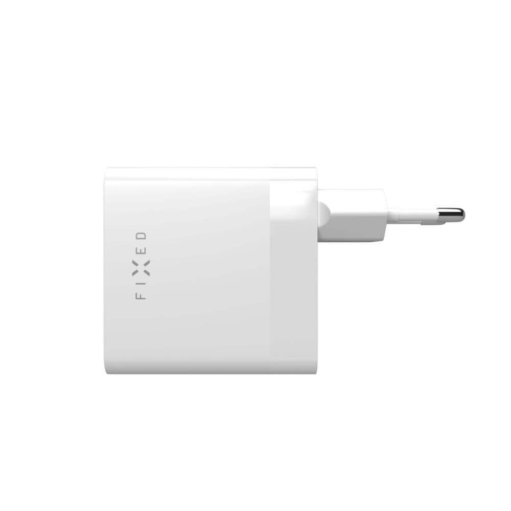 Síťová nabíječka FIXED s 2x USB-C výstupem, podpora PD, 65W, bílá - náhled 4