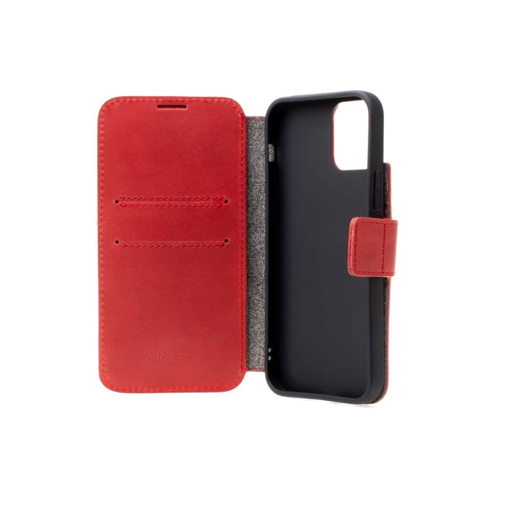 Kožené pouzdro typu kniha FIXED ProFit pro Apple iPhone 15 Pro, červené - náhled 4
