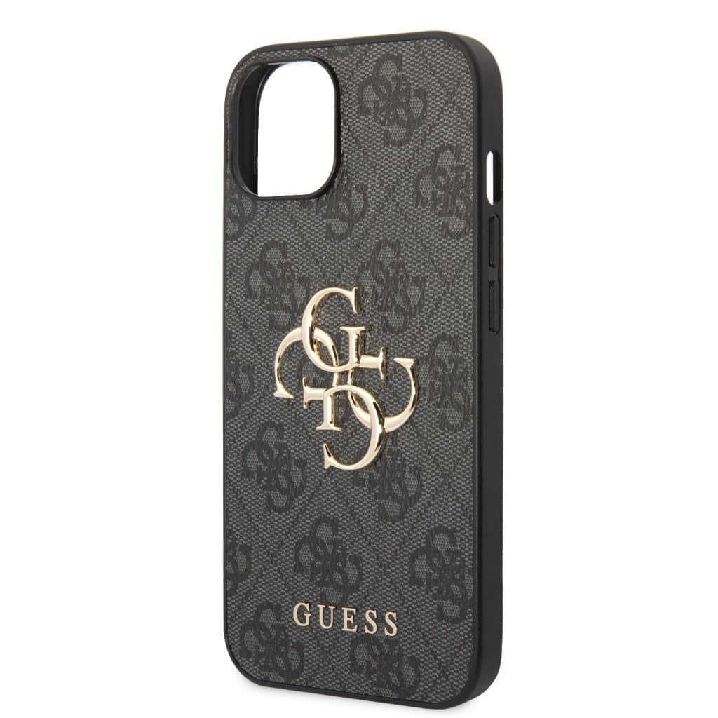 Guess PU 4G Metal Logo Zadní Kryt pro iPhone 15 Grey - náhled 4