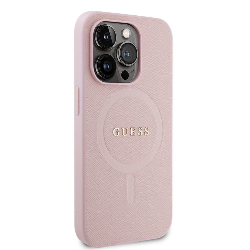 Guess PU Saffiano MagSafe Zadní Kryt pro iPhone 15 Pro Pink - náhled 4