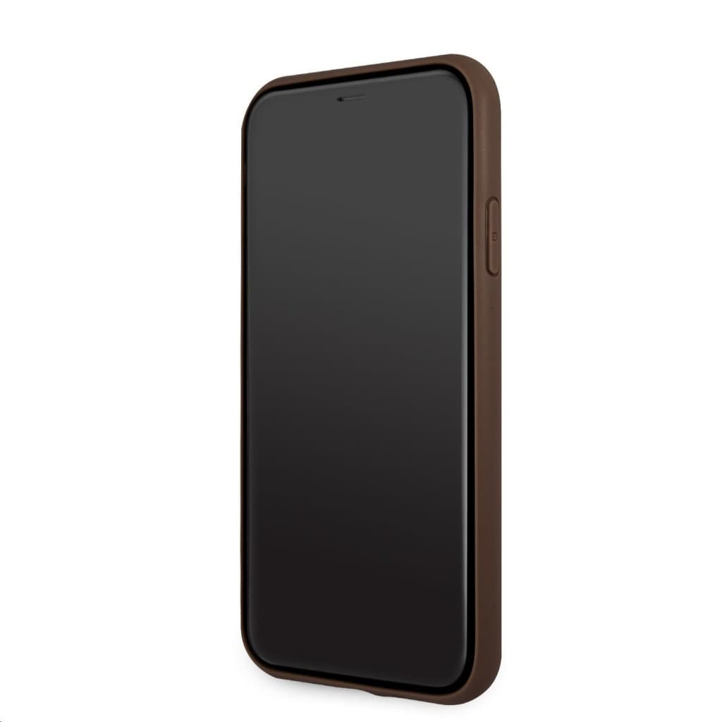 Guess PU 4G Metal Logo Zadní Kryt pro iPhone 11 Brown - náhled 4