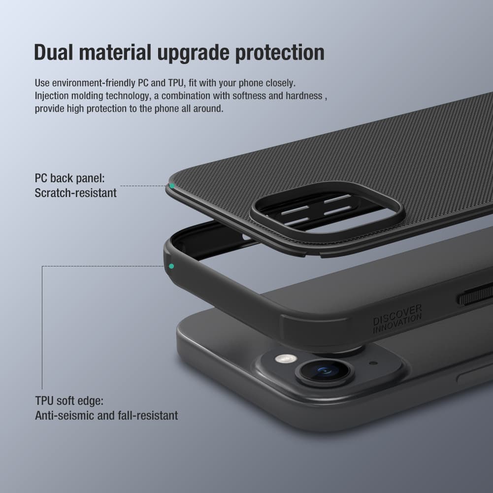 Nillkin Super Frosted PRO Zadní Kryt pro Apple iPhone 15 Black (Without Logo Cutout) - náhled 4