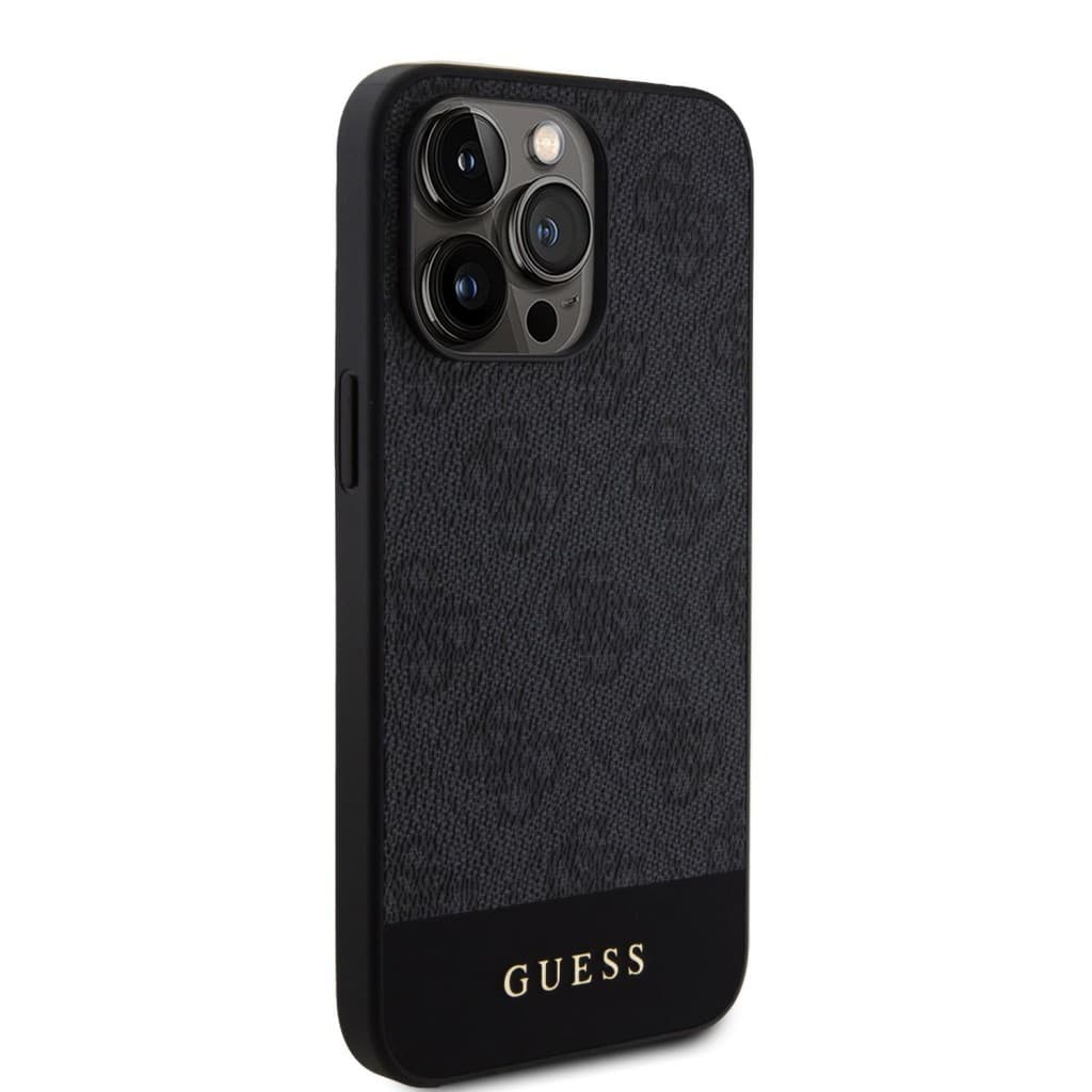 Guess PU 4G Stripe MagSafe Zadní Kryt pro iPhone 15 Pro Black - náhled 4