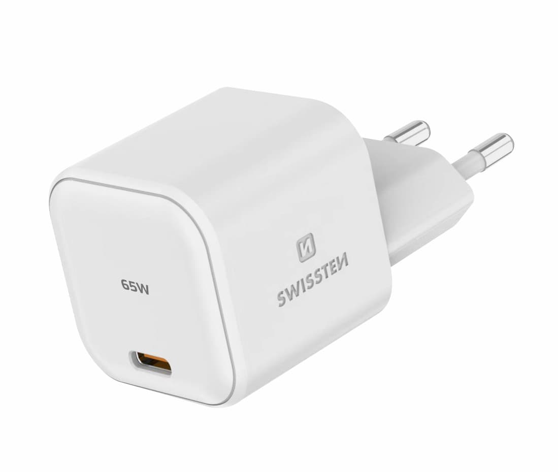 Cestovní adaptér Swissten Gan 1xUSB-C s funkcí rychlonabíjení 65W bílý - náhled 4