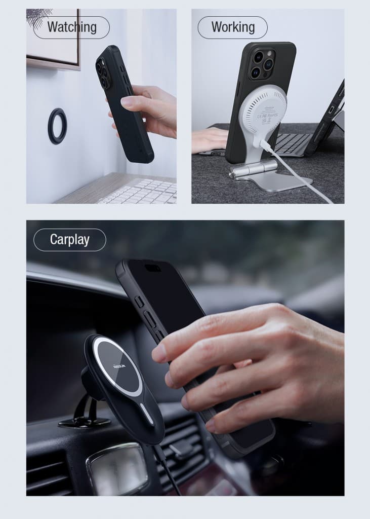 Nillkin Super Frosted PRO Magnetic Zadní Kryt pro Apple iPhone 15 Pro Black - náhled 4