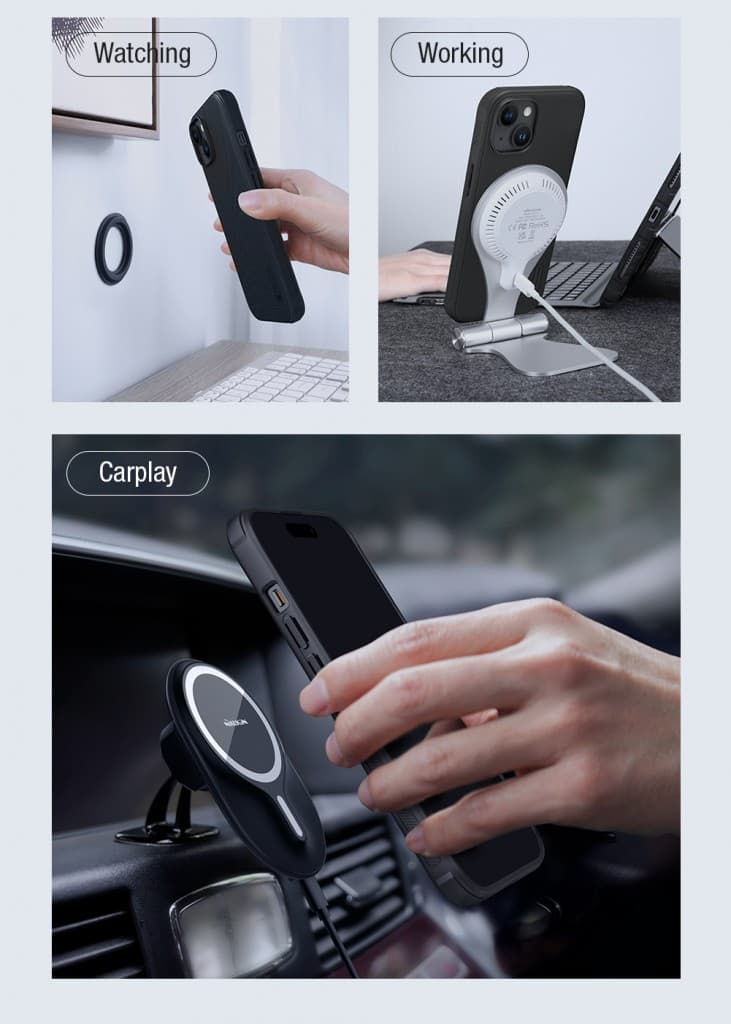 Nillkin Super Frosted PRO Magnetic Zadní Kryt pro Apple iPhone 15 Black - náhled 4