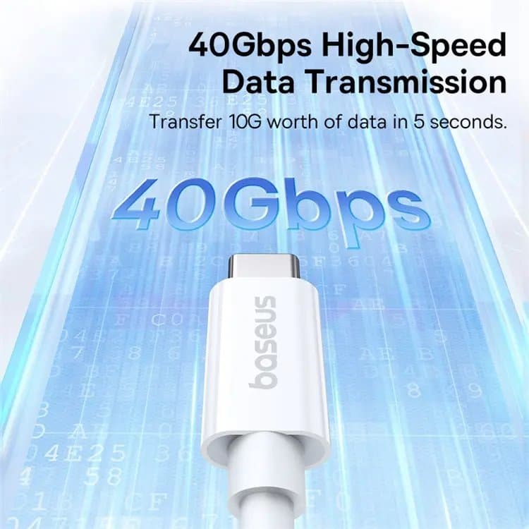 Datový Kabel Baseus Superior Series 2 Fast Charging USB-C - USB-C 240W 1m Moon White - náhled 4