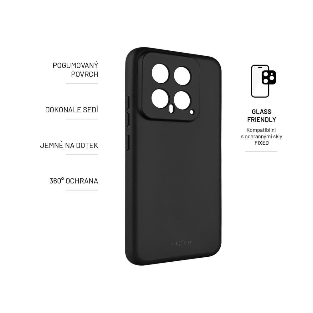 Zadní pogumovaný kryt FIXED Story pro Xiaomi 14, černý - náhled 4