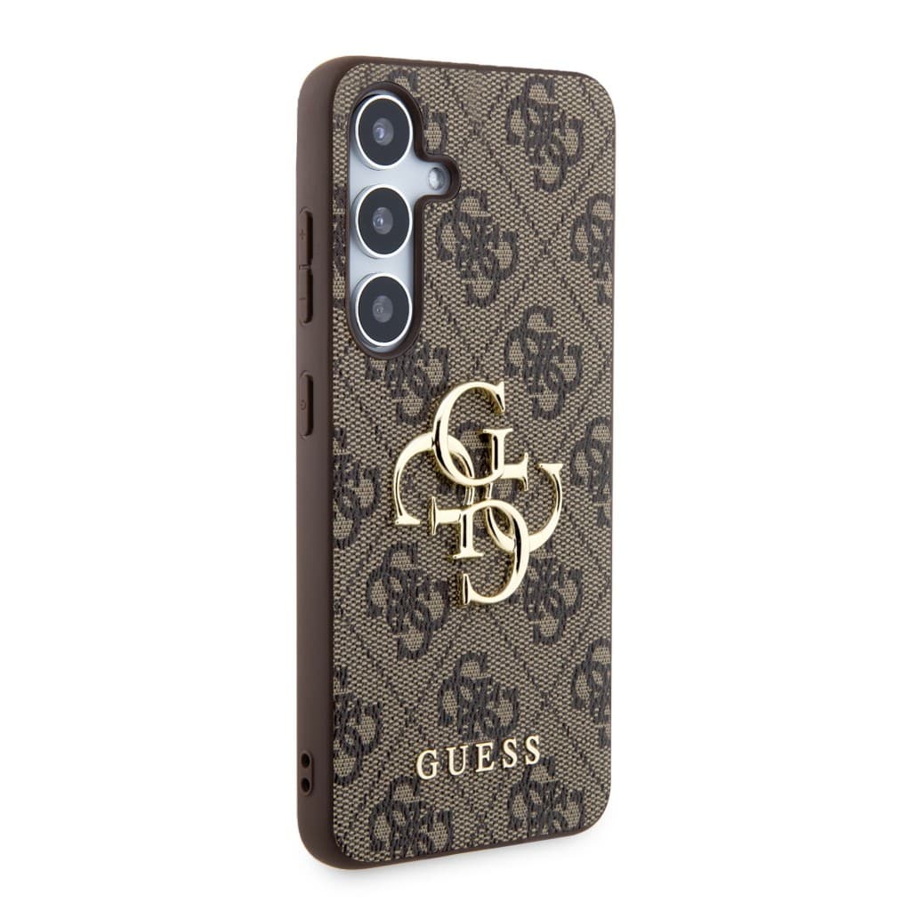 Guess PU 4G Metal Logo Zadní Kryt pro Samsung Galaxy S24 Brown - náhled 4