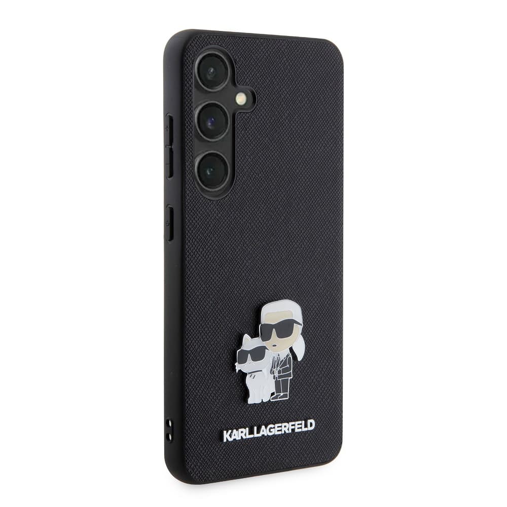 Karl Lagerfeld PU Saffiano Metal Karl and Choupette Zadní Kryt pro Samsung Galaxy S24 Black - náhled 4