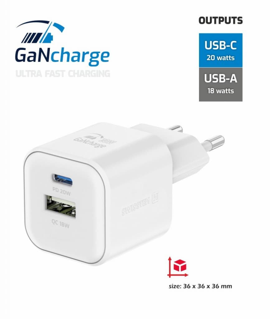 Adaptér Swissten s funkcí rychlonabíjení Dual 20W bílý - náhled 4