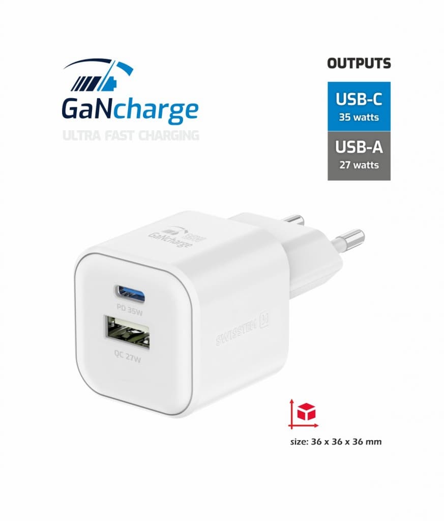 Adaptér Swissten s funkcí rychlonabíjení 35W Dual bílý - náhled 4