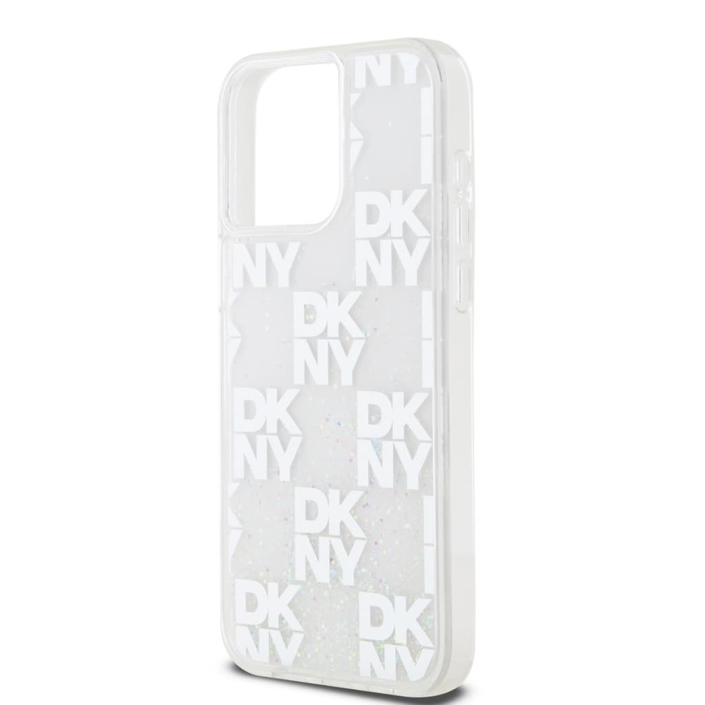 Zadní Kryt DKNY Liquid Glitter Checkered Pattern na iPhone 15 Pro Max Transparent - náhled 4