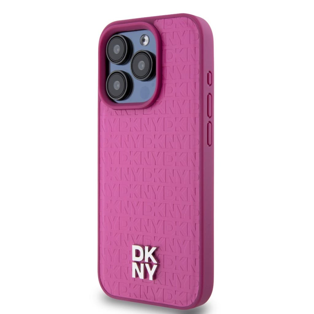Zadní Kryt DKNY PU Leather Repeat Pattern Stack Logo Magsafe na iPhone 15 Pro Max Pink - náhled 4