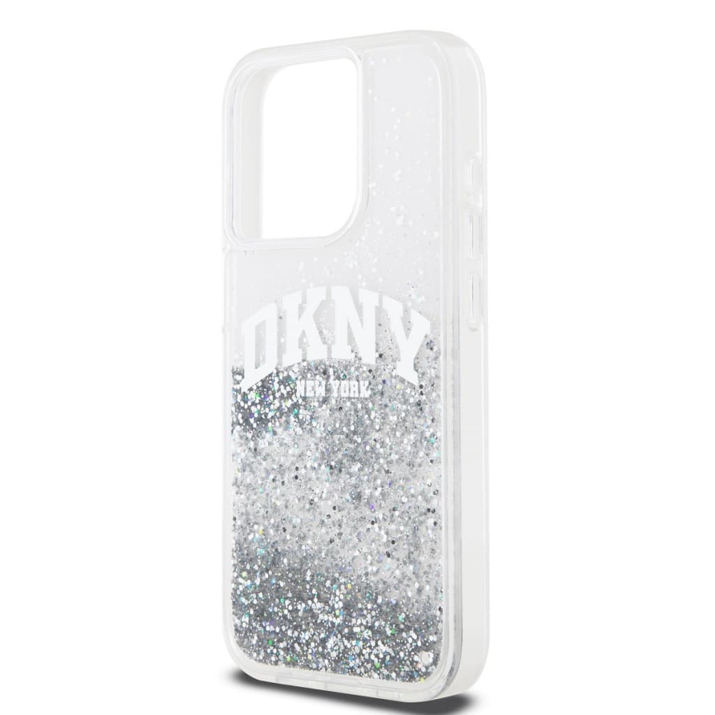 Zadní Kryt DKNY Liquid Glitter Arch Logo na iPhone 14 Pro Transparent - náhled 4