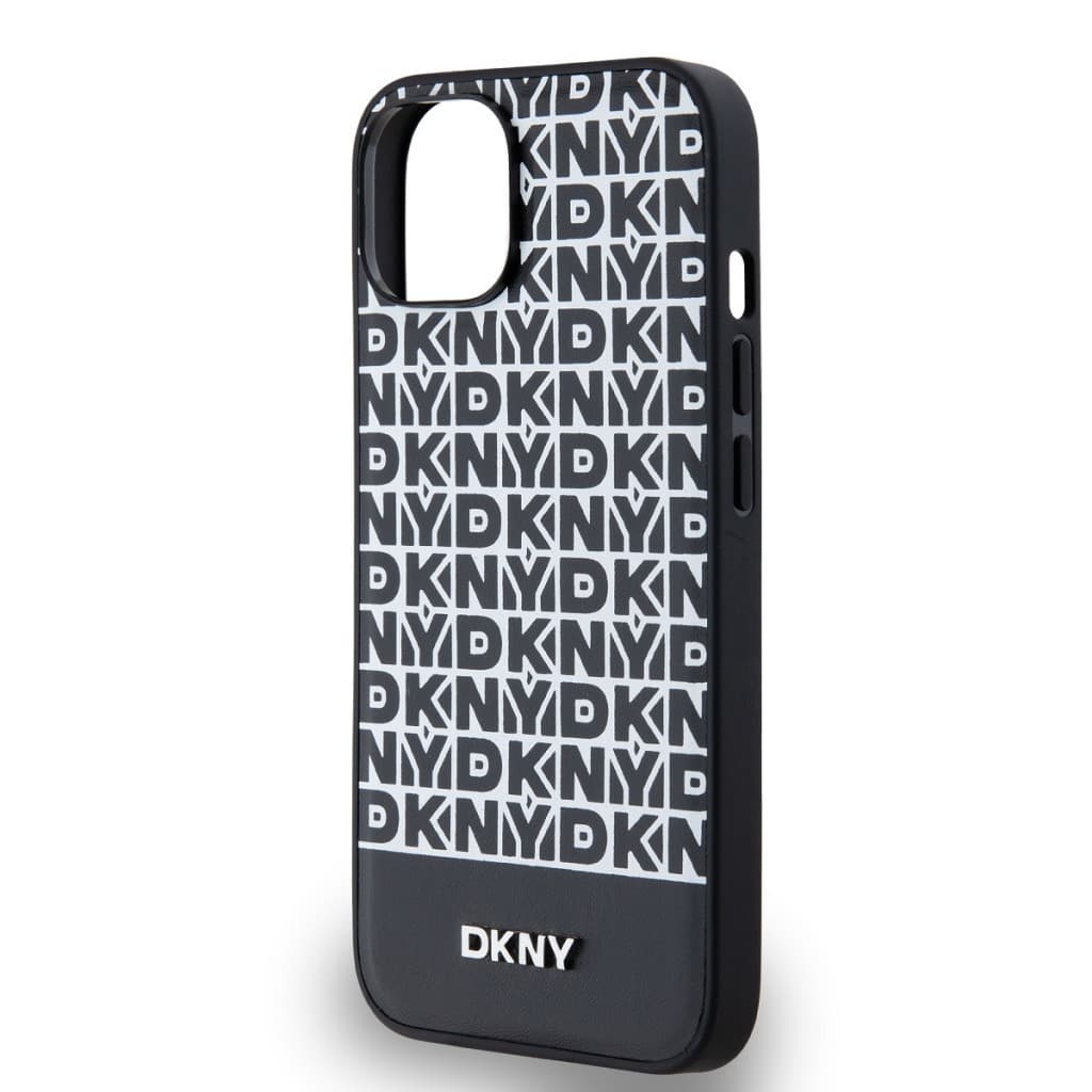 Zadní Kryt DKNY PU Leather Repeat Pattern Bottom Stripe pro iPhone 14 černý - náhled 4