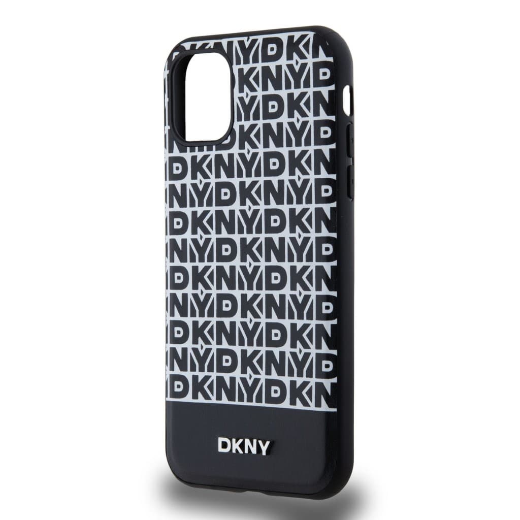 Zadní Kryt DKNY PU Leather Repeat Pattern Bottom Stripe MagSafe pro iPhone 11 černý - náhled 4