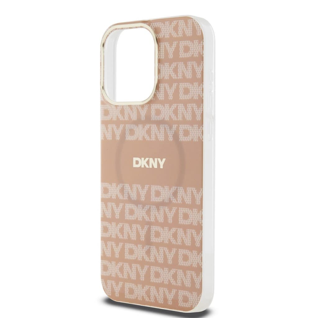 Zadní Kryt DKNY PC/TPU Repeat Pattern Tonal Stripe Magsafe pro iPhone 15 Pro Max růžový - náhled 4