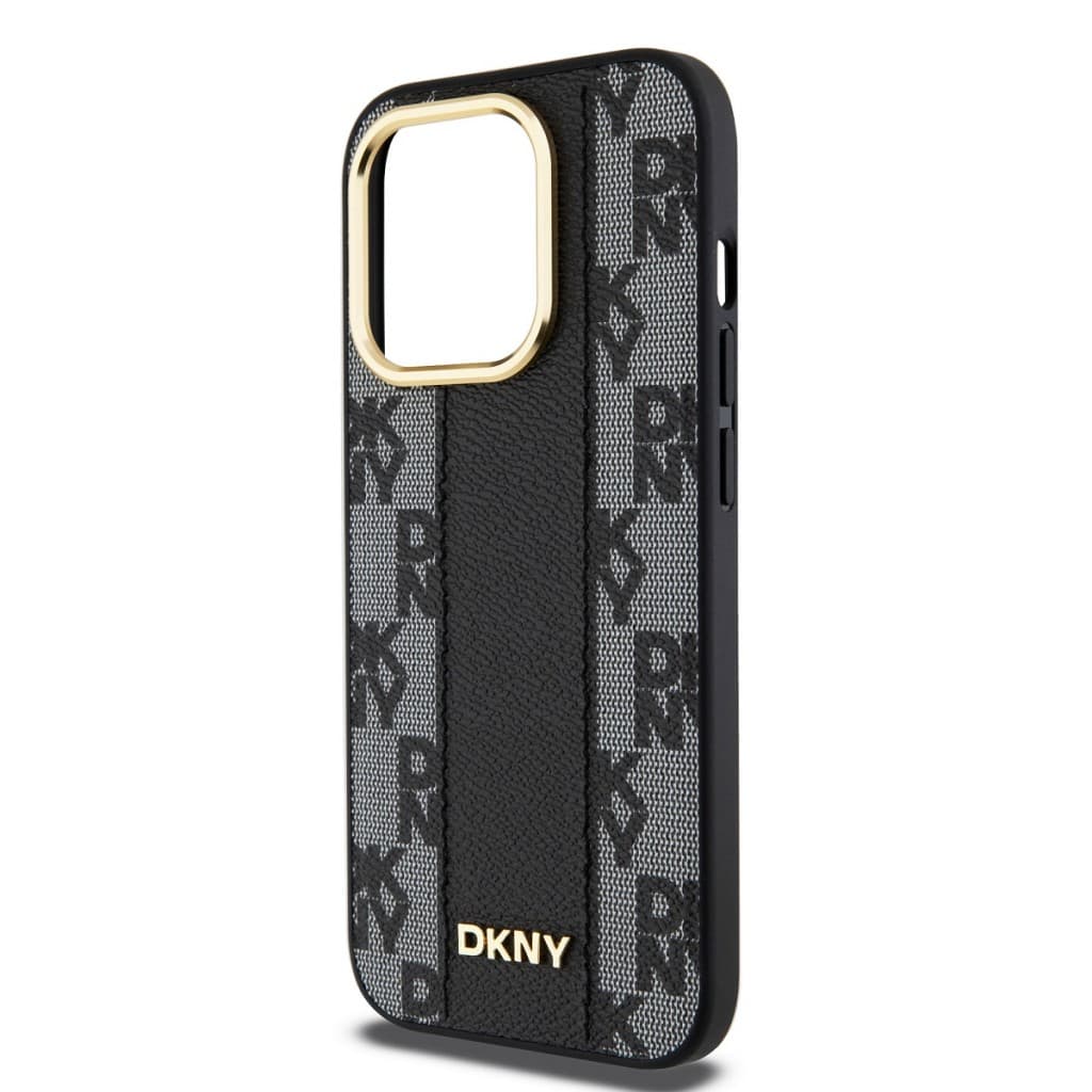 Zadní Kryt DKNY PU Leather Checkered Pattern Magsafe pro iPhone 15 Pro Max černý - náhled 4