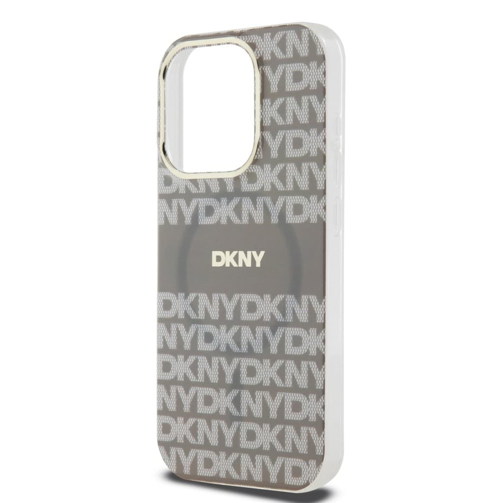 Zadní Kryt DKNY PC/TPU Repeat Pattern Tonal Stripe Magsafe na iPhone 14 Pro Max Beige - náhled 4
