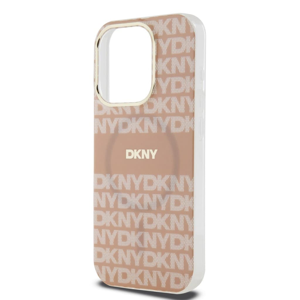Zadní Kryt DKNY PC/TPU Repeat Pattern Tonal Stripe Magsafe pro iPhone 14 Pro růžový - náhled 4