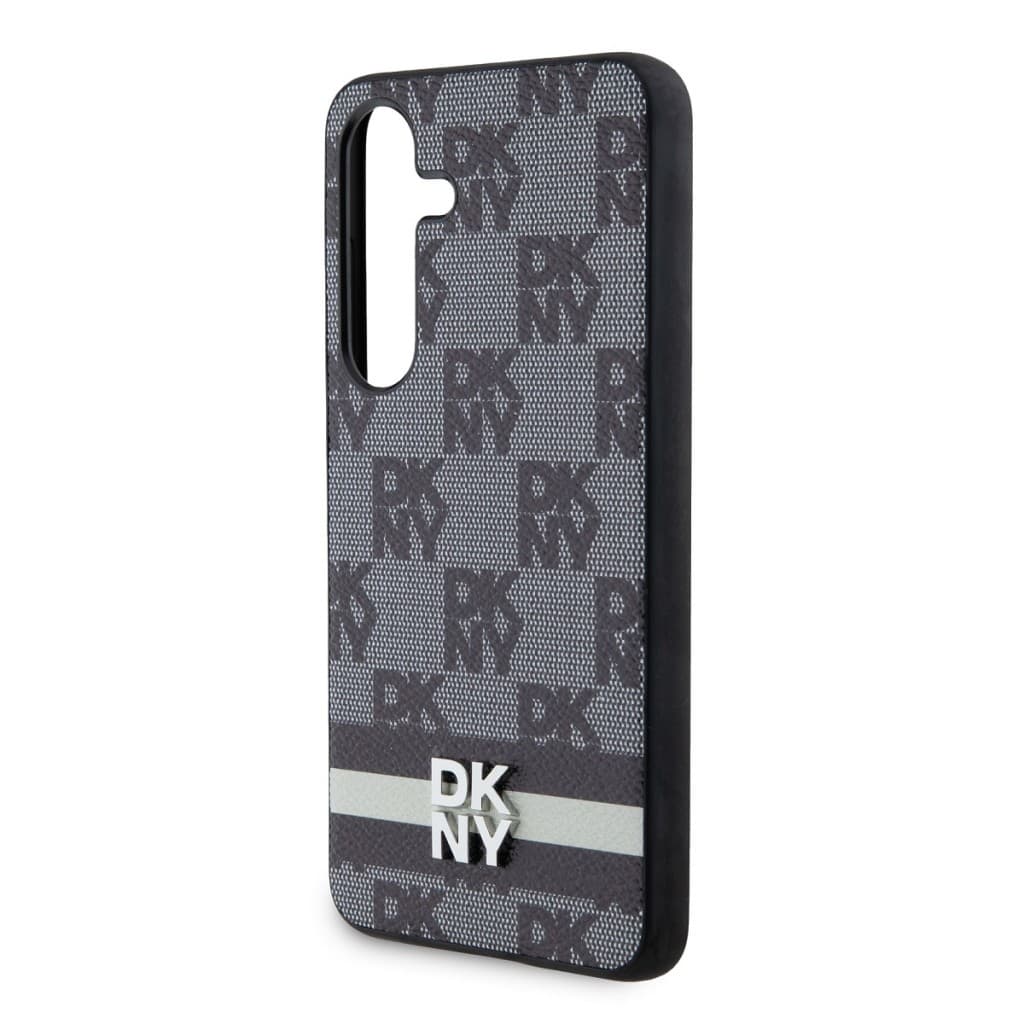 Zadní Kryt DKNY PU Leather Checkered Pattern and Stripe pro Samsung Galaxy S24+ černý - náhled 4