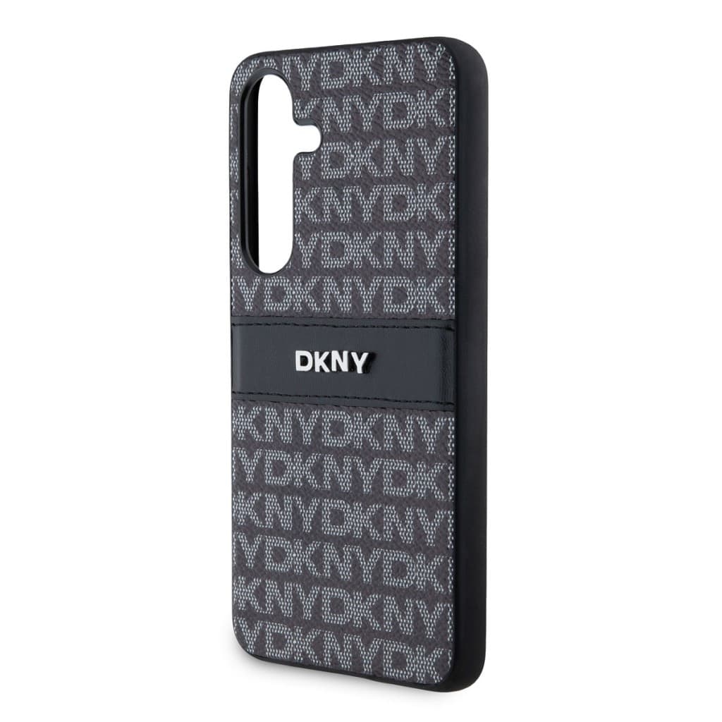 Zadní Kryt DKNY PC/TPU Repeat Pattern Tonal Stripe pro Samsung S24 černý - náhled 4