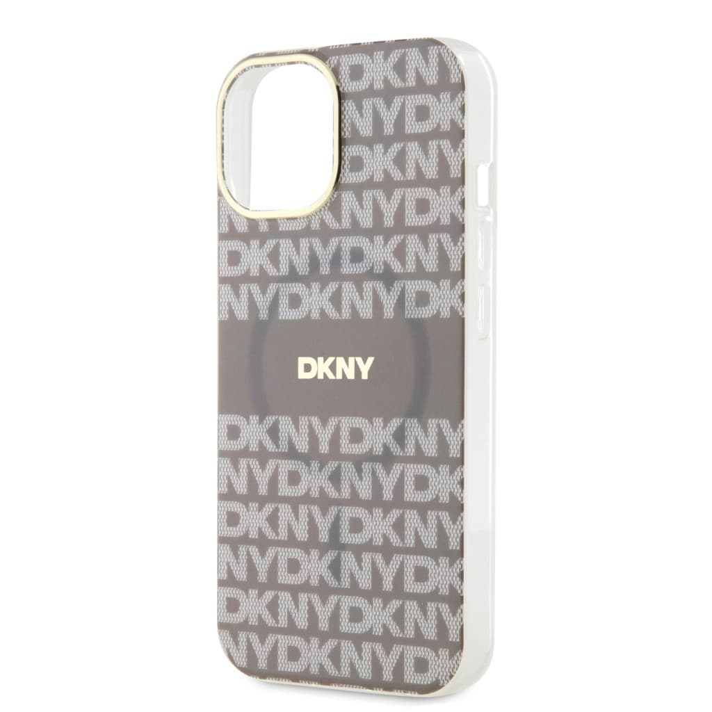Zadní Kryt DKNY PC/TPU Repeat Pattern Tonal Stripe Magsafe na iPhone 14 Beige - náhled 4