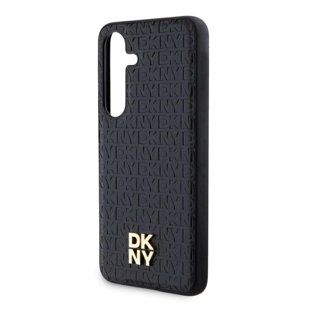 Zadní Kryt DKNY PU Leather Repeat Pattern Stack Logo Magsafe pro Samsung Galaxy S24+ černý - náhled 4