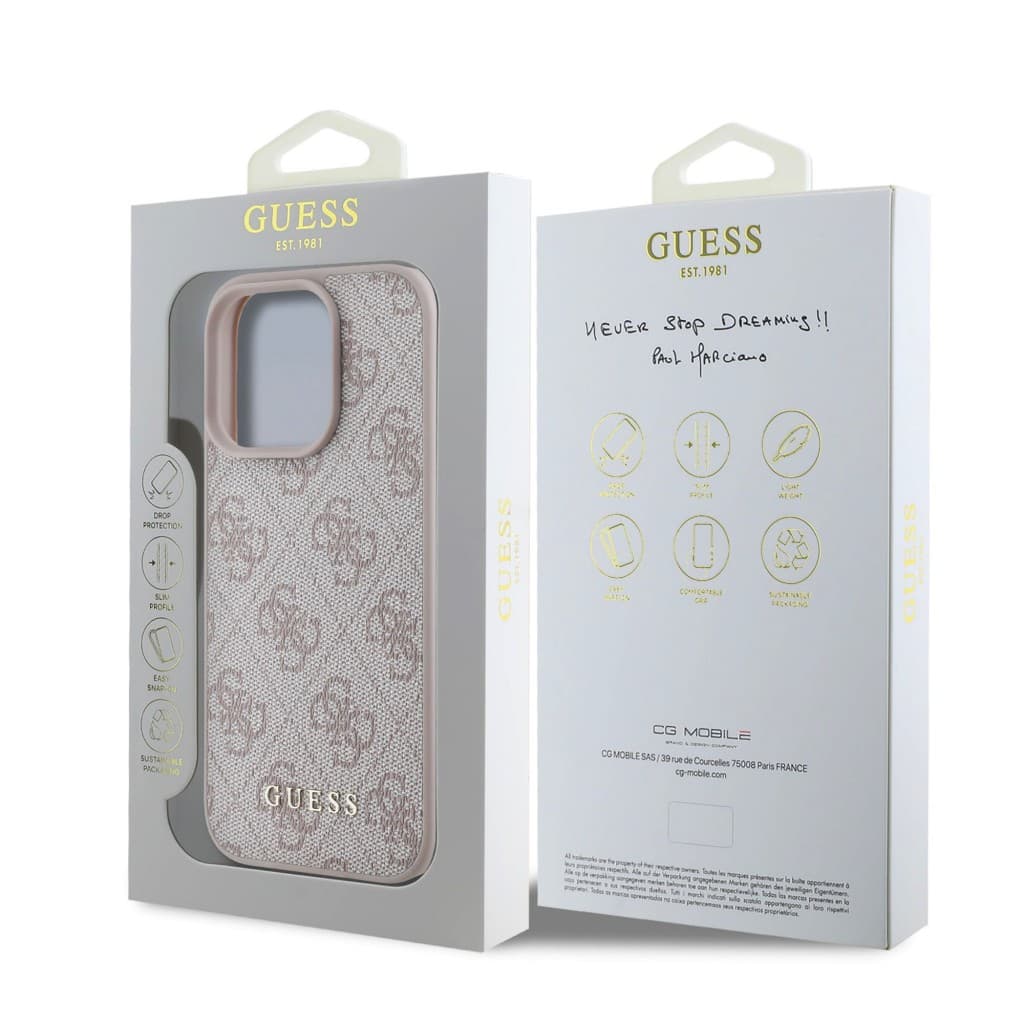 Zadní kryt Guess 4G Charm pro iPhone 16 Pro Tone on Tone Pink - náhled 5