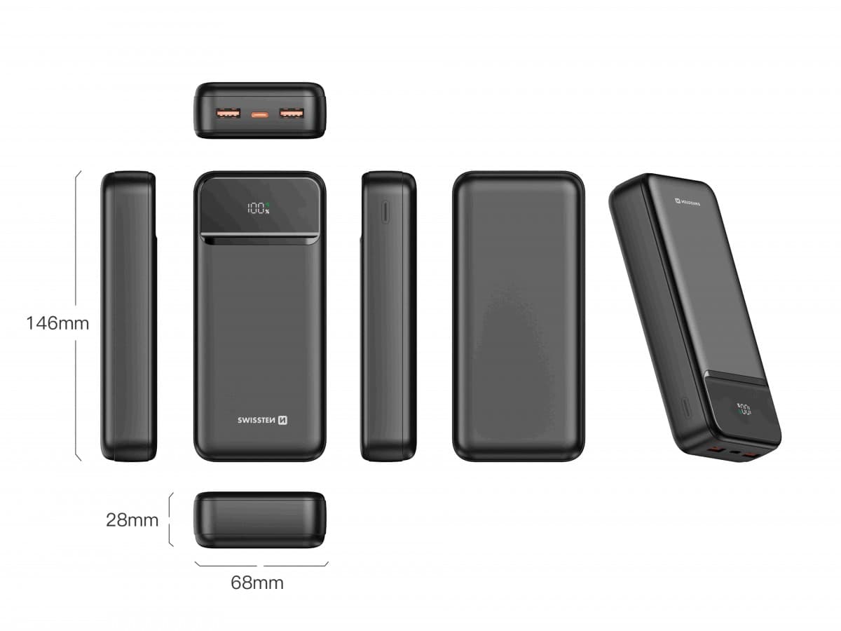 Powerbank Swissten 20000 mAh Power Line II černá - náhled 5