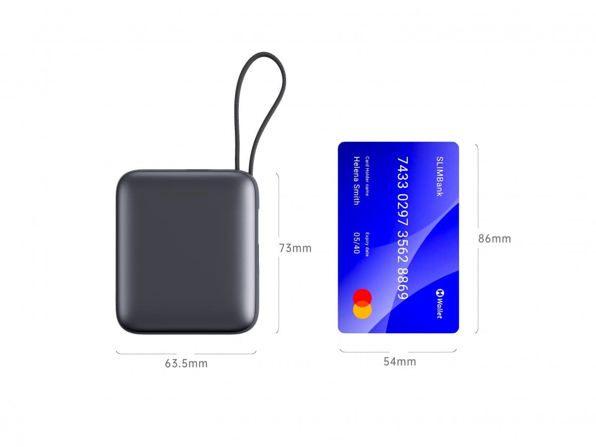 Powerbank Swissten 10000 mAh s integrovanými kabely USB-C a Lightning vesmírně stříbrná - náhled 5