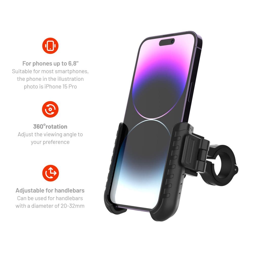Univerzální držák mobilního telefonu na kolo FIXED Bikee Plus, černý - náhled 5