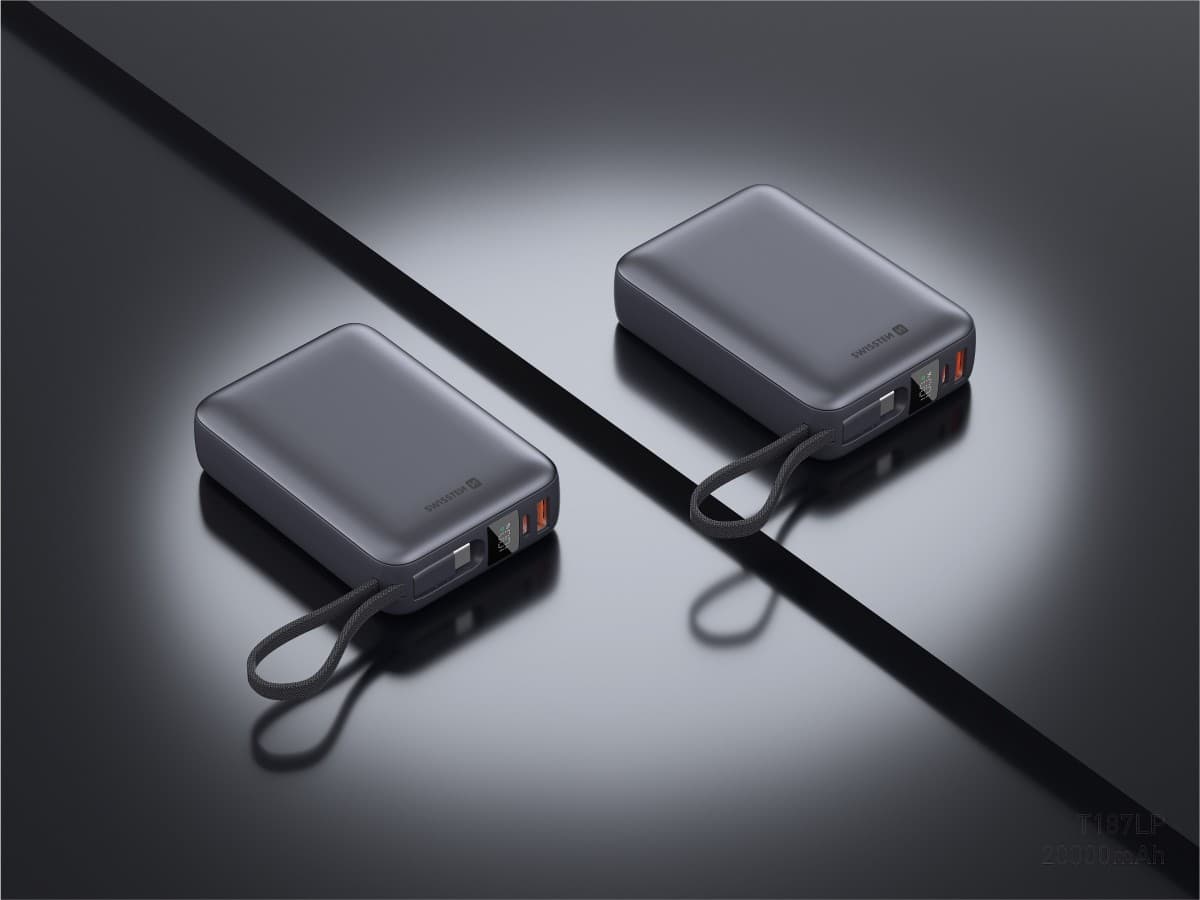 Powerbank Swissten 20000 mAh 45W s integrovaným kabelem USB-C vesmírně stříbrná - náhled 5