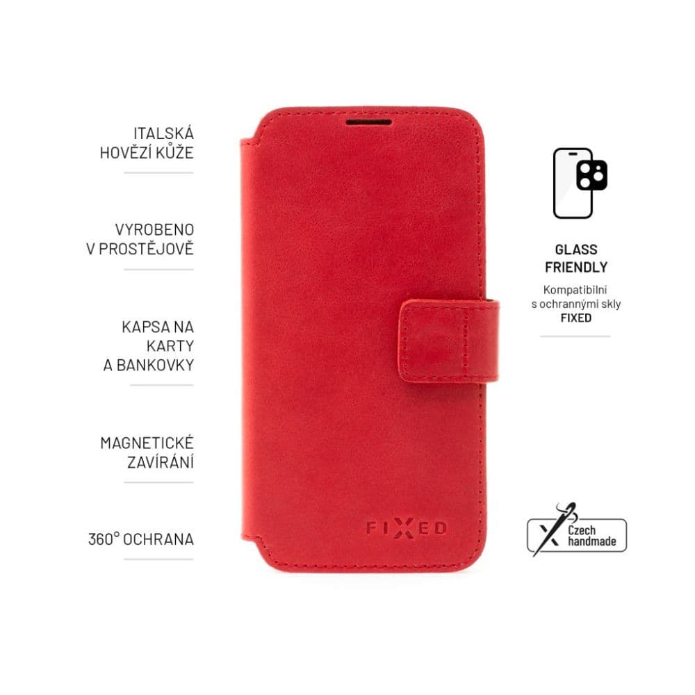 Kožené pouzdro typu kniha FIXED ProFit pro Samsung Galaxy S25+, červené - náhled 5