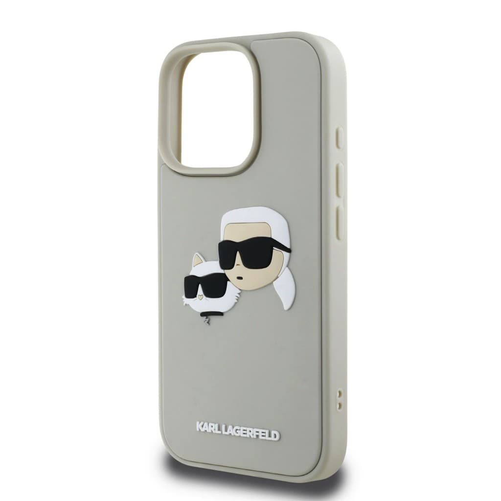 Zadní kryt Karl Lagerfeld 3D Rubber Double Heads pro iPhone 16 Pro Max Beige - náhled 5
