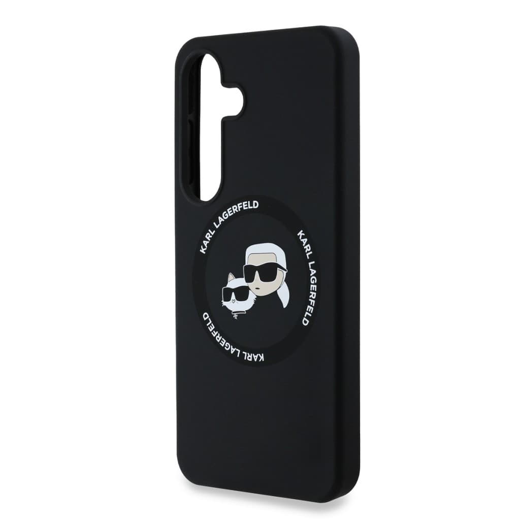 Zadní kryt Karl Lagerfeld Liquid Silicone K&amp;CH Heads MagSafe Zadní Kryt pro Samsung Galaxy S25 Black - náhled 5