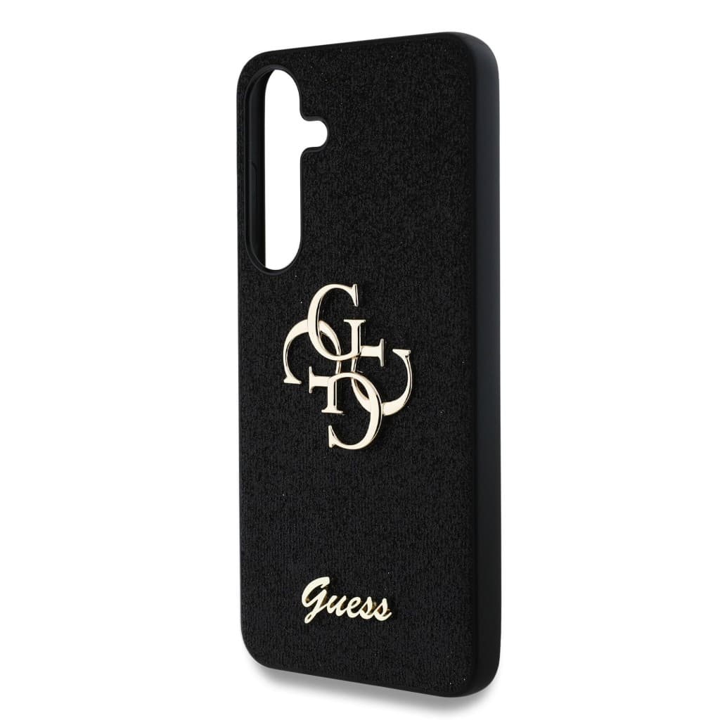 Zadní kryt Guess PU Fixed Glitter 4G Metal Logo pro Samsung Galaxy S25 Black - náhled 5