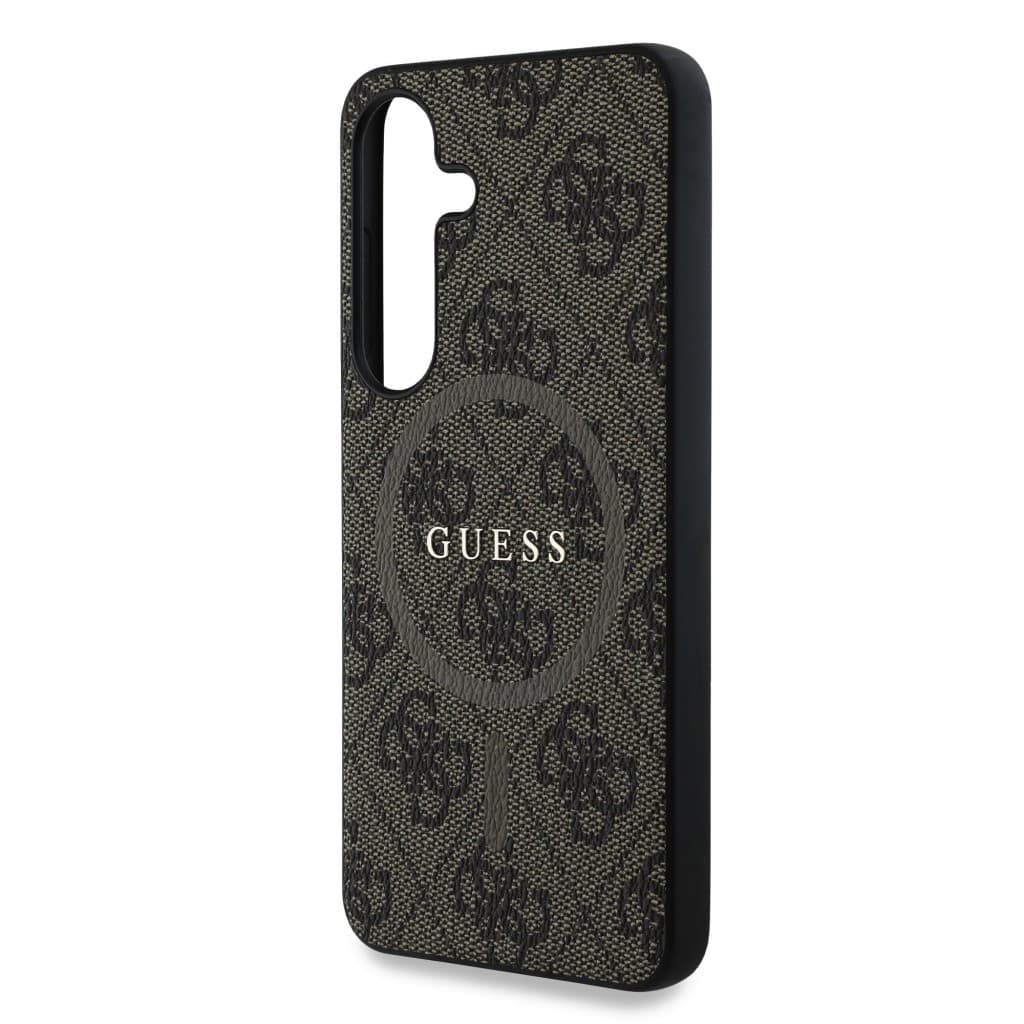 Zadní kryt Guess PU Leather 4G Colored Ring MagSafe pro Samsung Galaxy S25 Brown - náhled 5