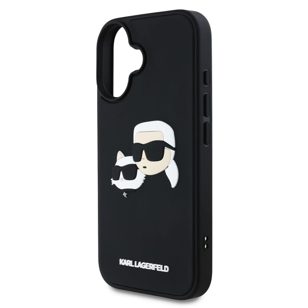 Zadní kryt Karl Lagerfeld 3D Rubber Double Heads pro iPhone 16 Black - náhled 5