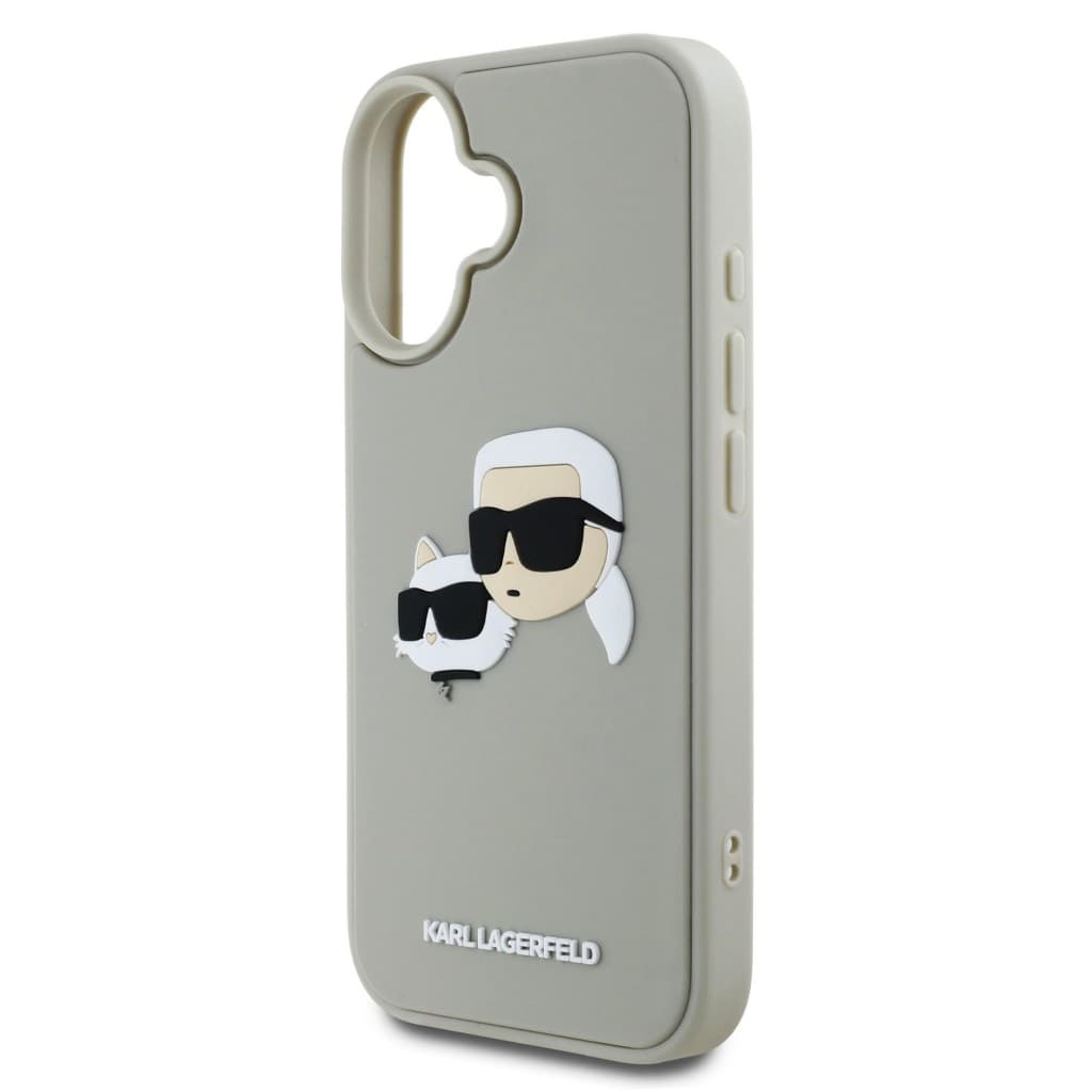 Zadní kryt Karl Lagerfeld 3D Rubber Double Heads pro iPhone 16 Beige - náhled 5