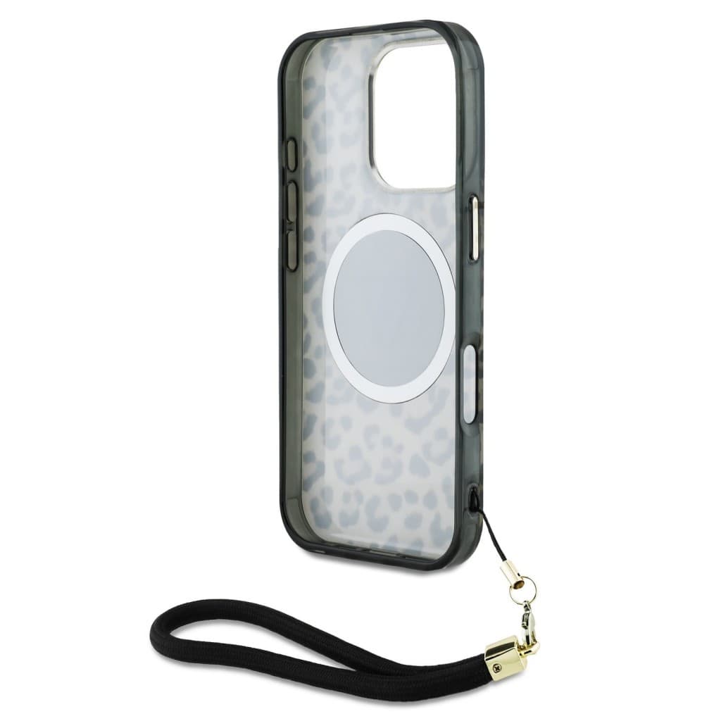 Zadní kryt Guess IML Leopard Triangle Logo Strap MagSafe pro iPhone 16 Pro Brown - náhled 5