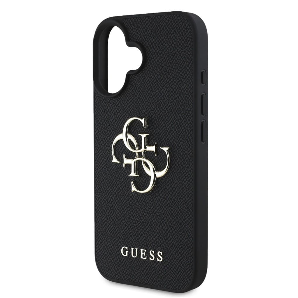 Zadní kryt Guess PU Grained 4G Metal Logo pro iPhone 16 Black - náhled 5