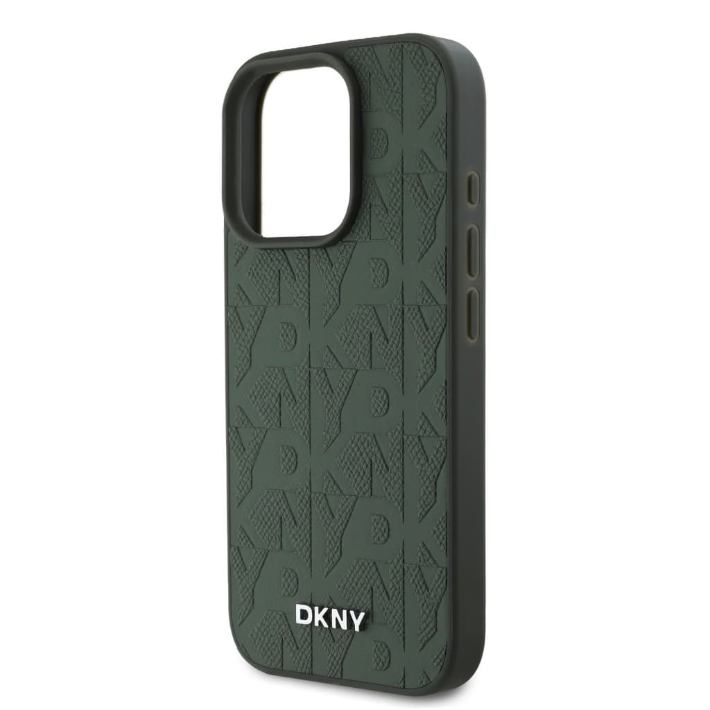 Zadní kryt DKNY PU Leather Grid Pattern Magsafe pro iPhone 16 Pro Green - náhled 5