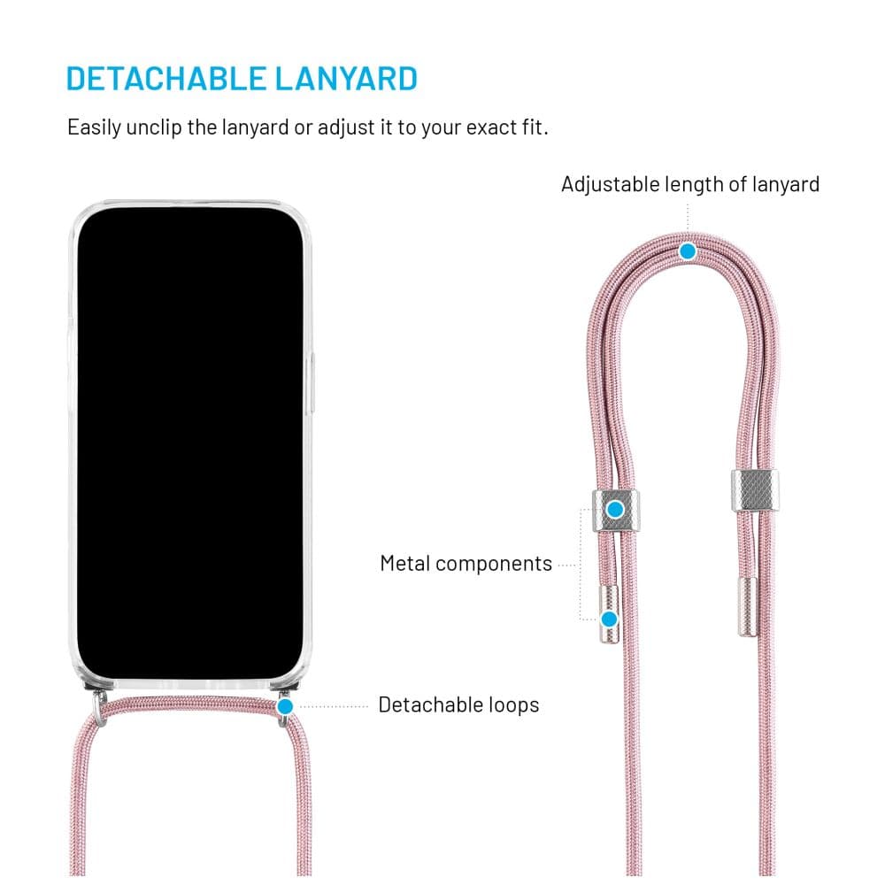 Zadní kryt FIXED Pure Neck s odnímatelnou růžovou šňůrkou na krk pro Samsung Galaxy A36 5G - náhled 5
